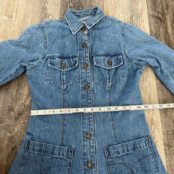 MADE IN THE SHADE Vintage Denim Dress Long Sleeve Button Down Made in USA - Picture 10 of 11